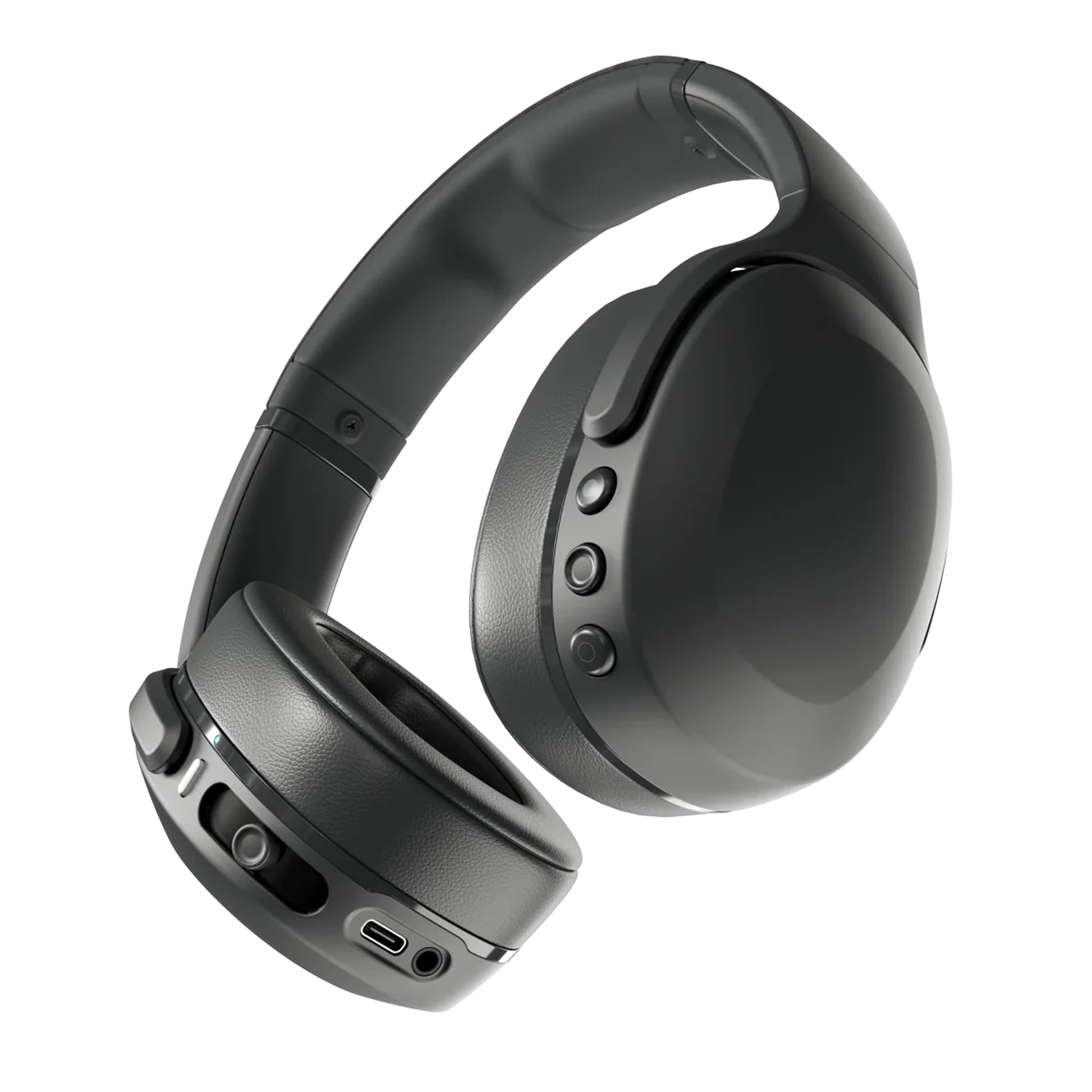 Skullcandy Crusher Evo Wireless Bluetooth Headphones with Multi-Sensory Bass, Noise Isolating Over-Ear Fit, Up to 40 Hours Battery, Microphone for iPhone Android - True Black - Available at All In One Marketplace Canada