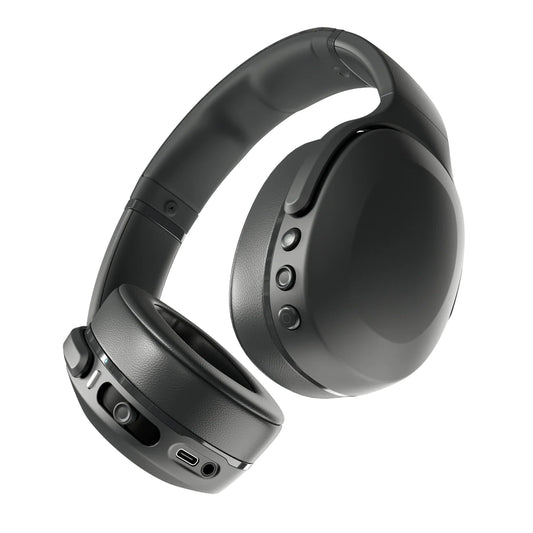 Skullcandy Crusher Evo Wireless Bluetooth Headphones with Multi-Sensory Bass, Noise Isolating Over-Ear Fit, Up to 40 Hours Battery, Microphone for iPhone Android - True Black - Available at All In One Marketplace Canada