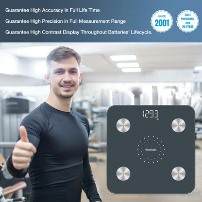 Homebuds Digital Bathroom Scale for Body Weight and Body Fat, Weighing Professional Since 2001, Body Composition Monitor Professional for BMI Fat Water Muscle with App, 400lb, Blue - Available at All In One Marketplace Canada