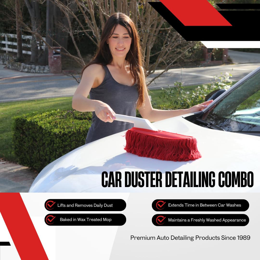 California Car Duster 62445 Detailing Kit with Plastic Handle , Red California Car Duster