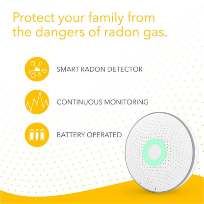 Airthings Wave Radon - Smart Radon Detector with Humidity & Temperature Sensor – Easy-to-Use – Accurate – No Lab Fees – Battery Operated - Free App AIRTHINGS
