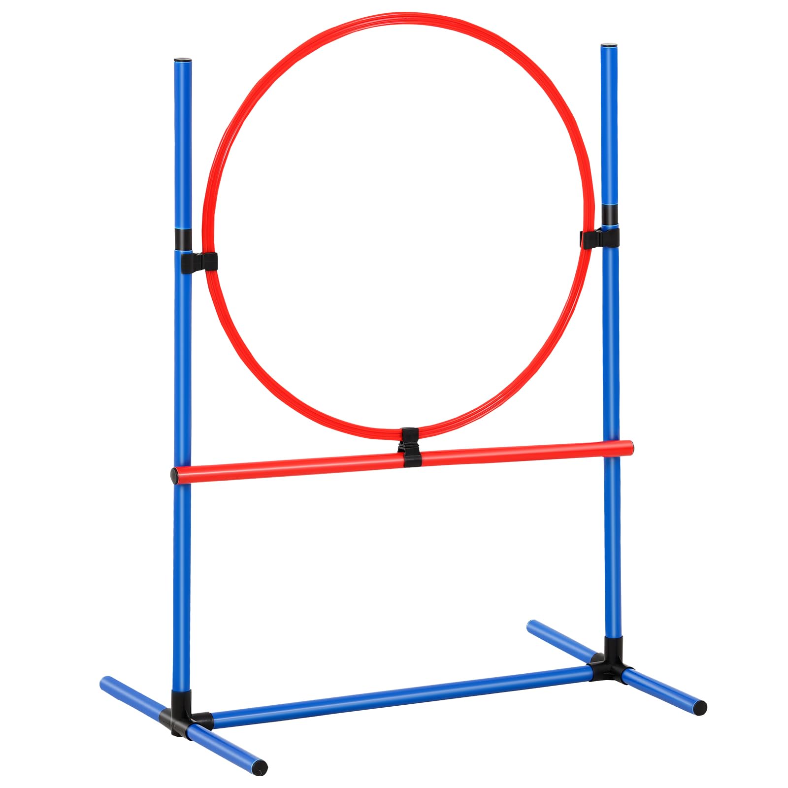 VEVOR Dog Agility Training Equipment, 7 PCS Set Upgrade w/Adjustable High Hurdles,6 Weave Poles,2 Tunnels,Jump Ring,Pause Box, Whistle,Foldable Bowl,Puppy Obstacle Course Kit w/ 3 Bags VEVOR