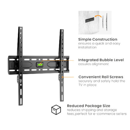 GPlus+ Fixed TV Wall Mount Premium Quality, Low Profile TV Mount for Most 32-75 inch TVs, TV Wall Mount Bracket Max VESA 400X400mm Up to 99lbs, Ultra Slim and Space Saving, 44F