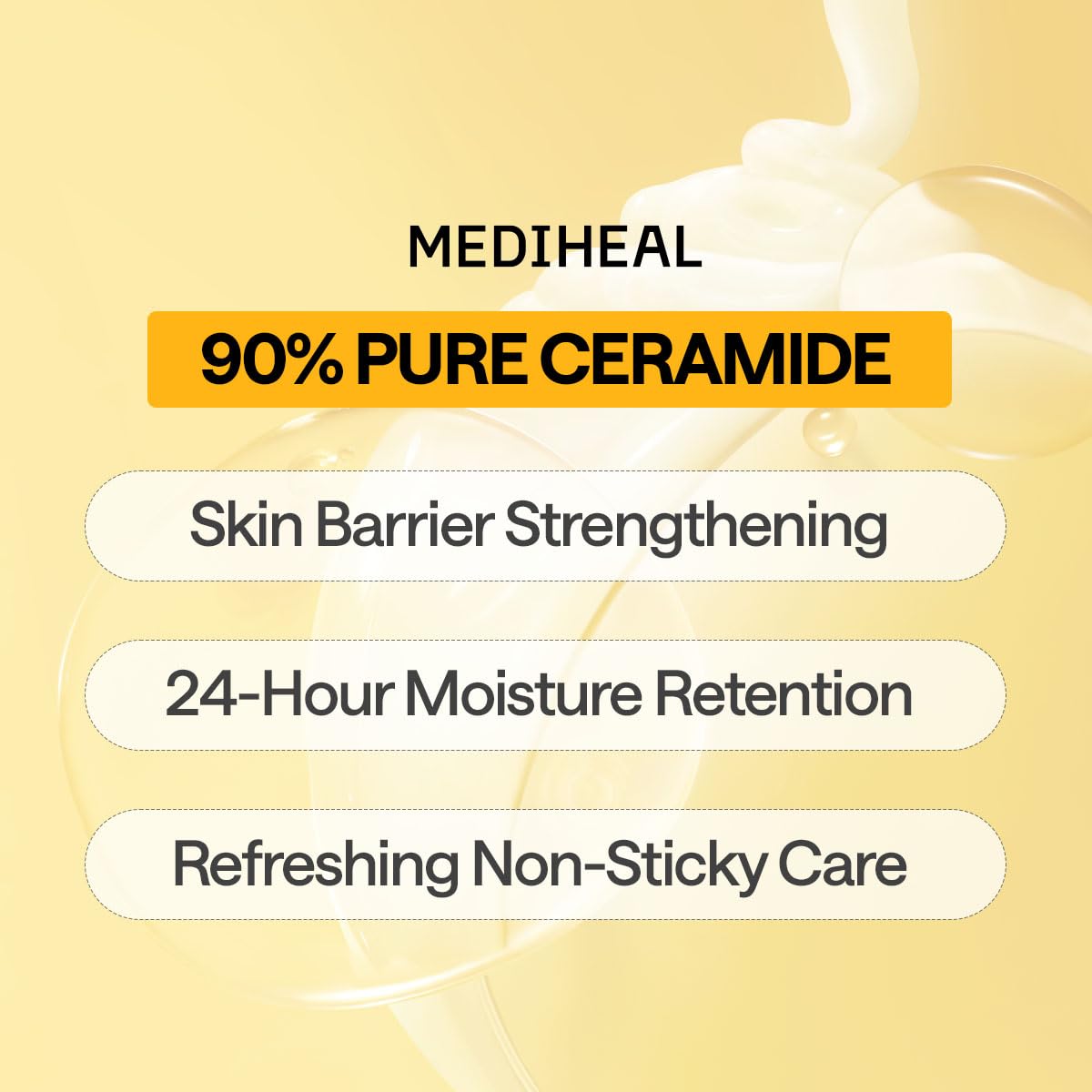 MEDIHEAL Ceramide Essential Face Mask - Moisturizing, Barrier Repair with Panthenol & Adenosine for Intense Hydration for Dry & Sensitive Skin, Face Mask for Women, Vegan, Korean Skincare (10 Sheets)