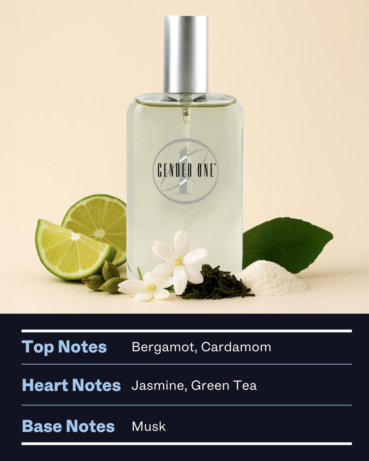 PB ParfumsBelcam Gender One Eau de Toilette Spray for Men & Women - Fresh Citrus & Green Tea Scent with Bergamot, Cardamom, Jasmine & Musk, Long-Lasting Unisex Perfume, Affordable Perfume – 3.4 Fl Oz