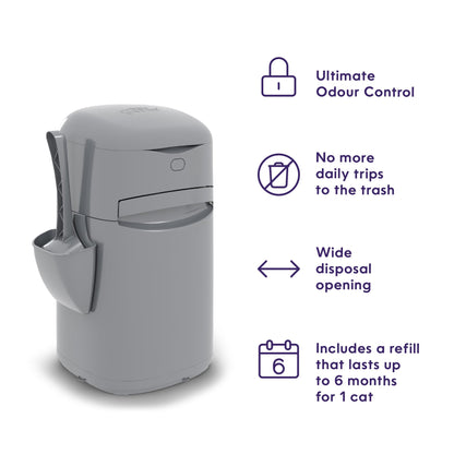 Litter Genie Easy Roll Pail with Easy Roll Refill, 24 Bags Litter Genie