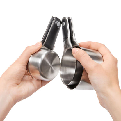 OXO Good Grips Measuring Cup Set of 4 pcs - Stainless Steel, Silver, Small (11137700MLNYK)