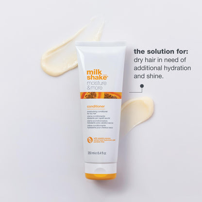 milk_shake moisture & more conditioner | creamy formula to hydrate and soften dry hair | for smoother, shinier, easy-to-manage hair | 8.1 fl oz (250ml)