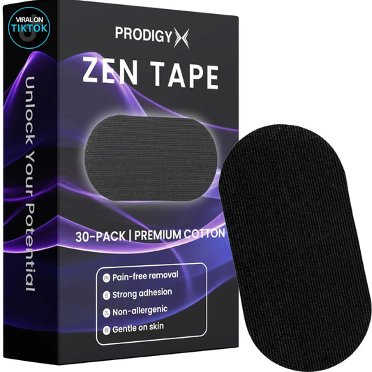 PRODIGY X Zen Tape (30 Pack) - Gentle Support Strips for Nasal Breathing, Pain Free Removal, Hypoallergenic, Latex Free & Friendly Adhesive Cotton Tape - Available at All In One Marketplace Canada