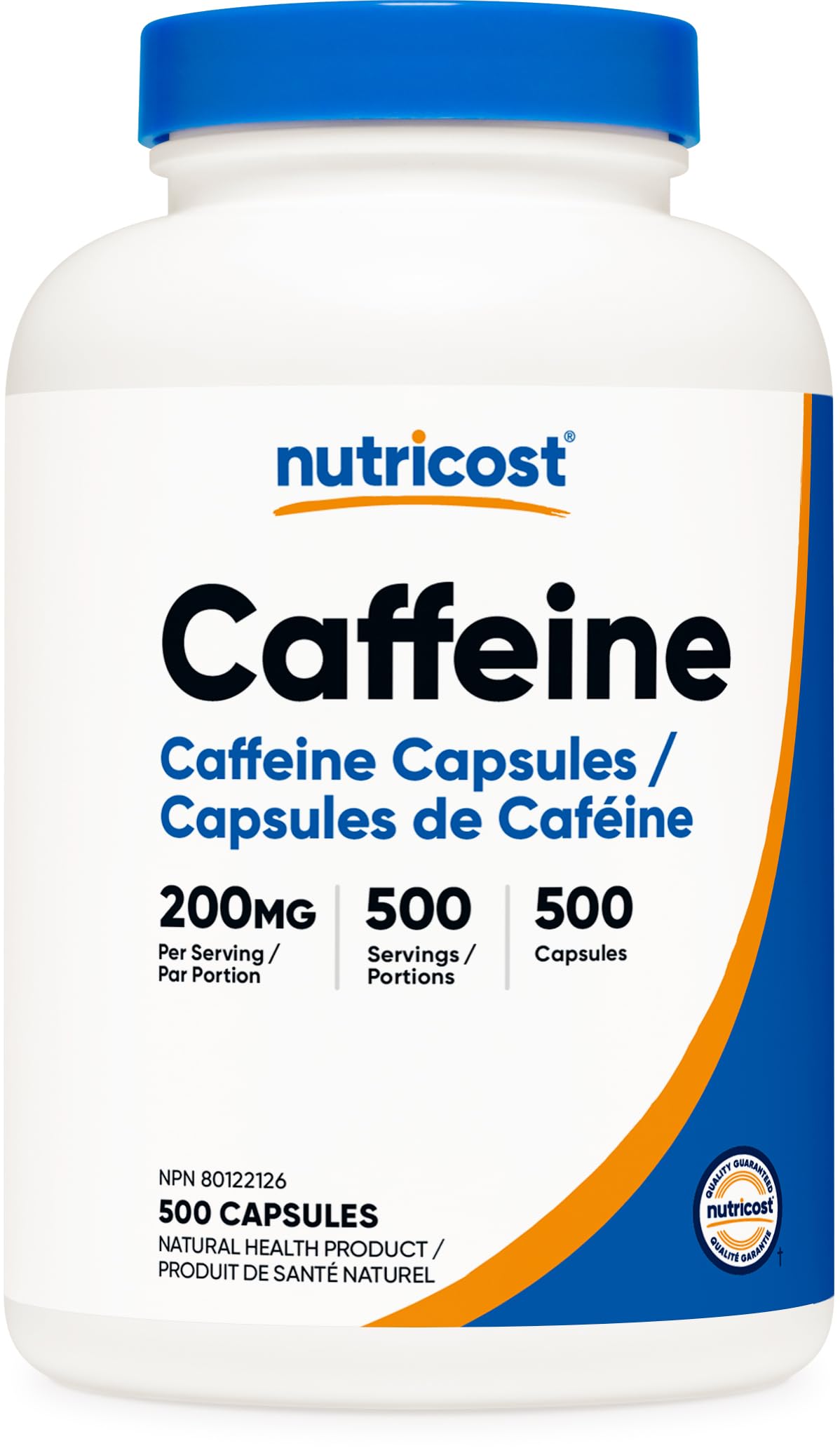 Nutricost Caffeine Pills (200mg) 500 Capsules - Available at All In One Marketplace Canada