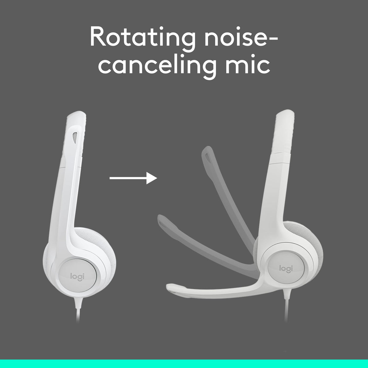Logitech H390 Wired Headset PC/Laptop Stereo Headphones, USB-A, Off-White
