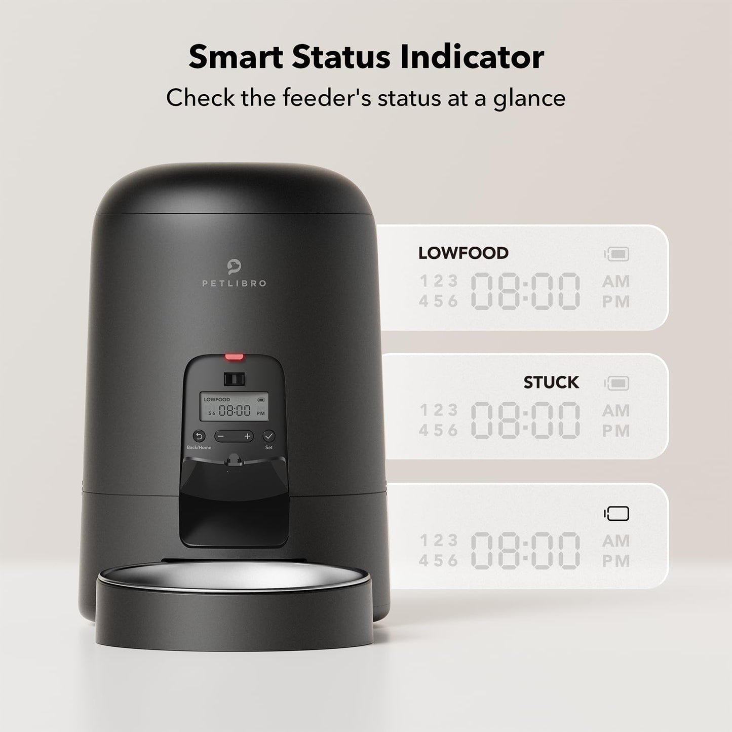 PETLIBRO Automatic Cat Feeder, 2L Timed Cat Feeder with 180-Day Battery Life, Automatic Pet Feeder for Cat & Dog, Cat Food Dispenser Program 1-6 Meals Control, Automatic Dog Feeder for Dry Food - Available at All In One Marketplace Canada