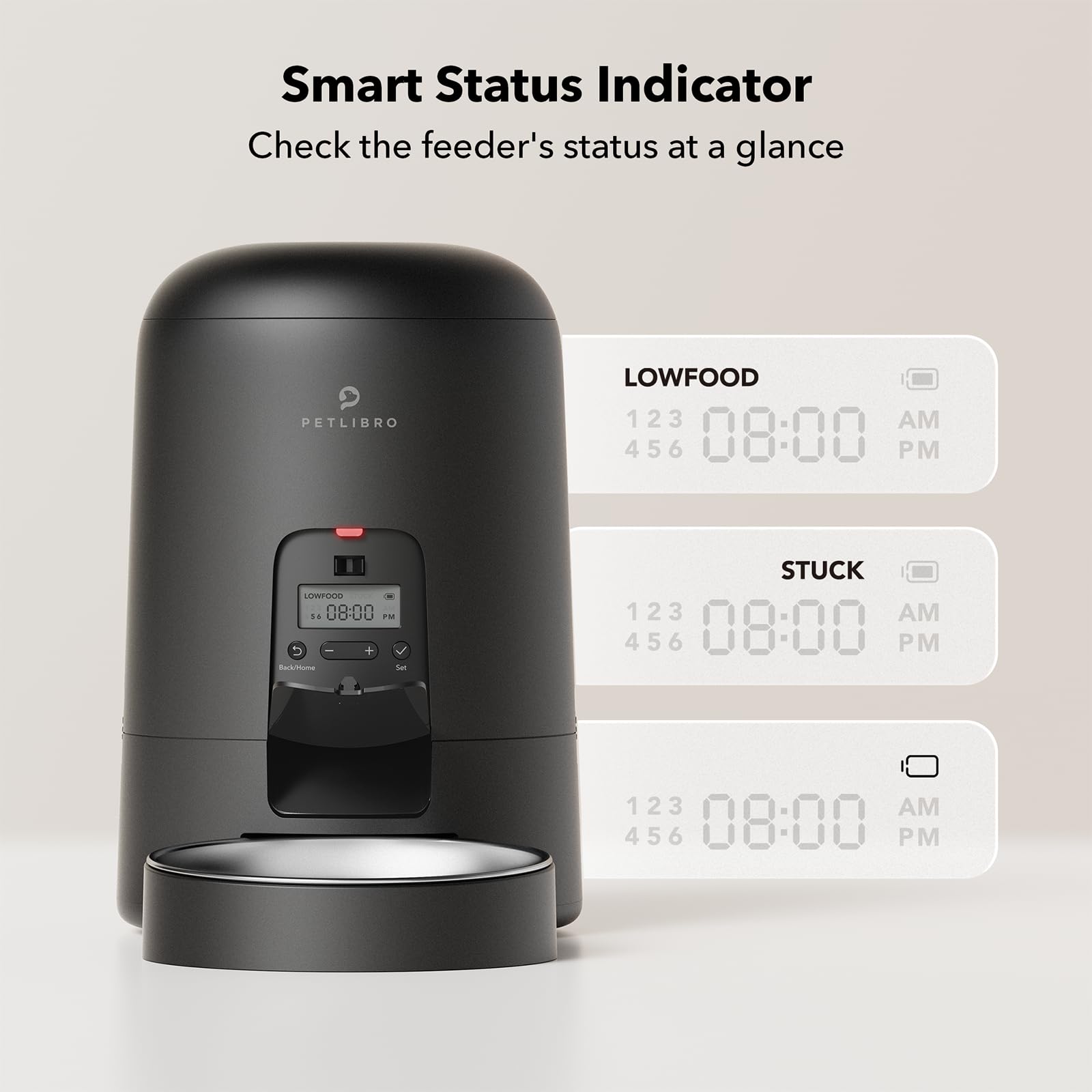 PETLIBRO Automatic Cat Feeder, 2L Timed Cat Feeder with 180-Day Battery Life, Automatic Pet Feeder for Cat & Dog, Cat Food Dispenser Program 1-6 Meals Control, Automatic Dog Feeder for Dry Food - Available at All In One Marketplace Canada