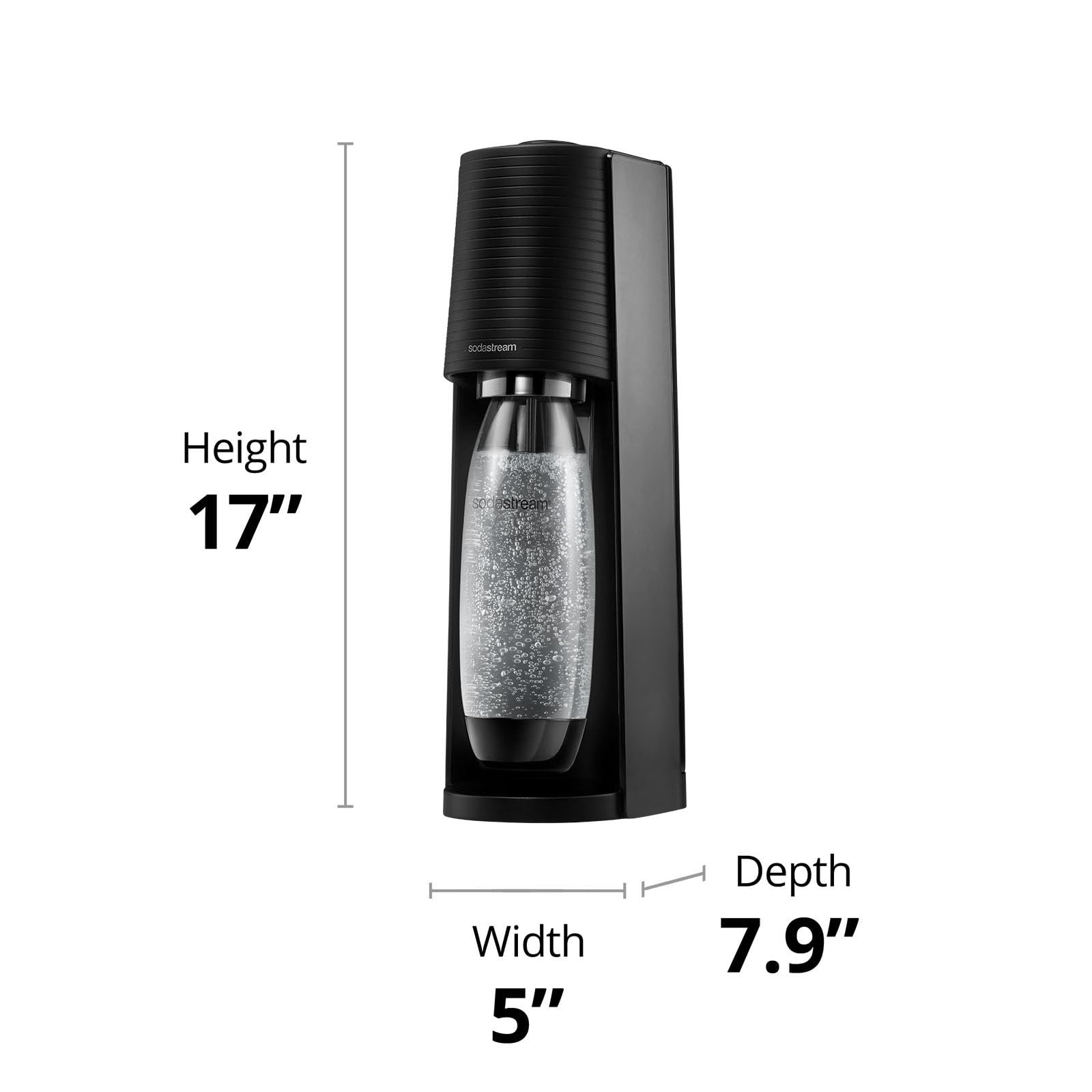 SodaStream Terra Sparkling Water Maker with CO2 Cylinder, 1L Dishwasher Safe Bottle & Bubly Drink (Black)
