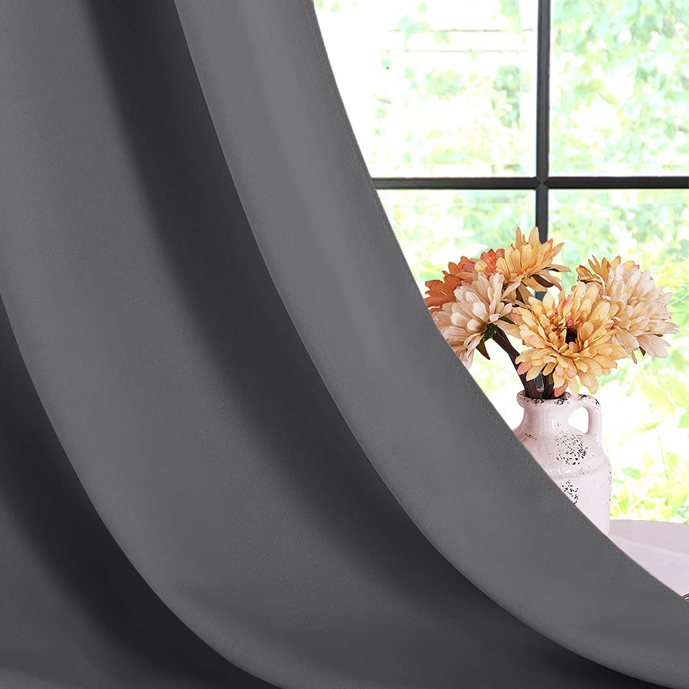 NICETOWN Thick Blackout Draperies for Winter (W42 x L72,Grey,2 Panels) 🍁 All In One Marketplace Canada