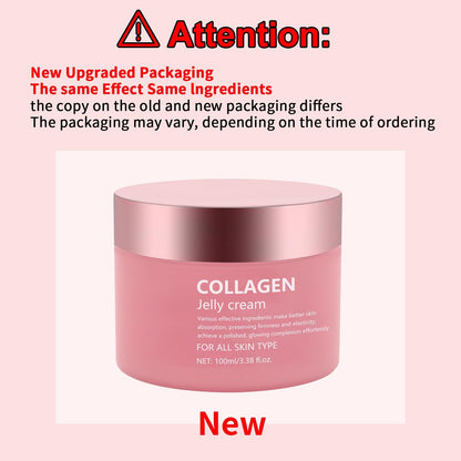 Collagen Jelly Cream - Contains Niacinamide & Freeze Dried Hydrolyzed Collagen -Elasticity & Hydration - Reduce Fine Lines & Dullness - Korean Glass-Shiny Skin Suitable for All Skin Types (3.38 Fl.Oz) - Available at All In One Marketplace Canada
