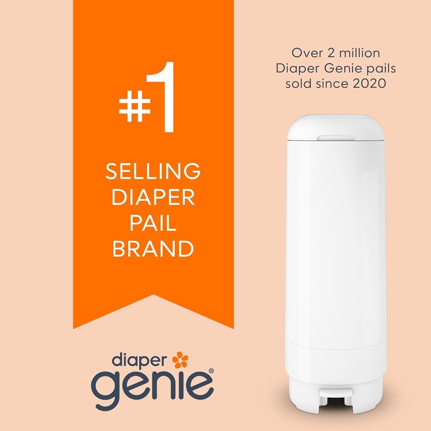 Diaper Genie Easy Roll Refill with 18 Bags - for the Diaper Genie Signature and Platinum pails | Lasts Up to 5 Months or Holds Up to 846 newborn Diapers Per Refill blue 1 Count