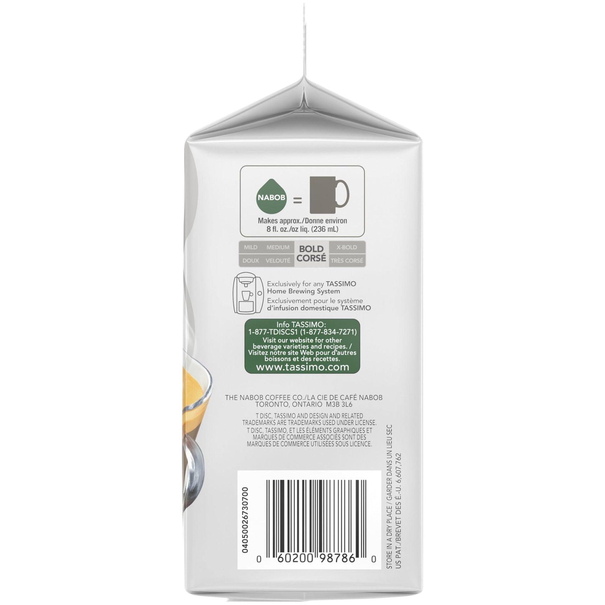 Tassimo Nabob Café Crema Coffee T-Discs, 110g (5 Boxes of 14 T-Discs)