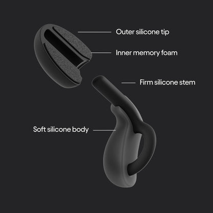 Loop Dream – Silicone/Memory Foam Earplugs for Sleep Comfort | Comfortable Ear Plugs for Muffling Snoring & Sleeping | Customized Fit | 27dB (SNR) Noise Reduction