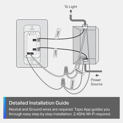 TP-Link Tapo Matter Smart Dimmer Switch: Voice Control w/Siri, Alexa & Google Assistant, UL Certified, Timer & Schedule, Easy Guided Install, Neutral Wire Required, Single Pole, Tapo S505D(2-Pack) Tapo