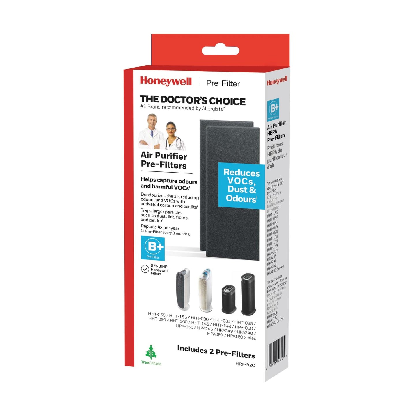 Honeywell HRF-B2C Household Gas & Odour Reducing Replacement Pre-Filter (B) for Air Purifiers Honeywell