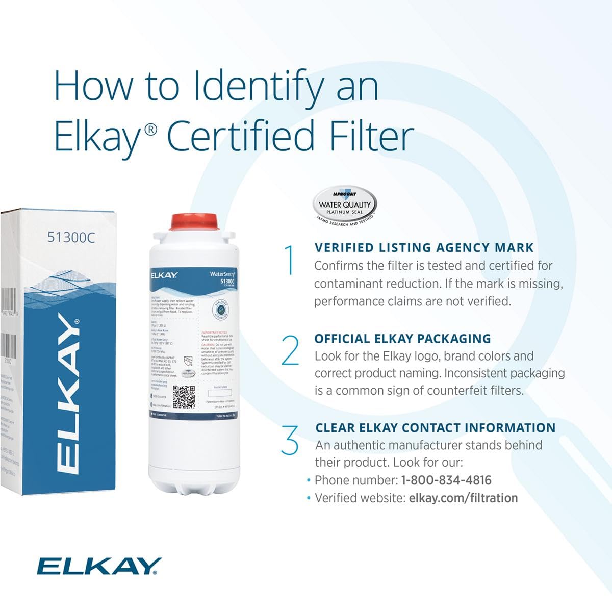 Elkay 51300C-3PK Water Filter for Water Sentry Plus EZH 20, English, Plastic, 4.4" x 13.9" x 13.8", 103.55 fl. oz. (Pack of 3)