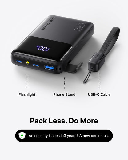 INIU Power Bank, Compact 10000mAh 45W PD Fast Charging Portable Charger