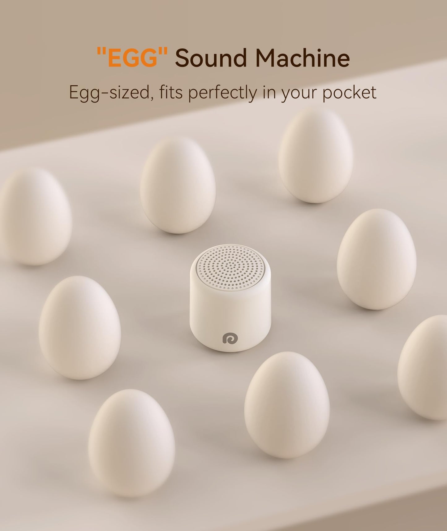 Dreamegg White Noise Machine - Portable Sound Machine Baby Adult, Travel White Noise Sound Machine, 16 Soothing Sounds, Rechargeable, Mini Sound Machine for Sleeping Baby Shower Home Hotel Gift, White - Available at All In One Marketplace Canada
