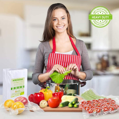 Accenter Vacuum Sealer Bags 100 Quart 8x12 Inch Commercial Grade Food Saver Bags, Seal a Meal, BPA Free, Heavy Duty, Perfect for vac storage, Meal Prep or Sous Vide (8"x12") - Available at All In One Marketplace Canada