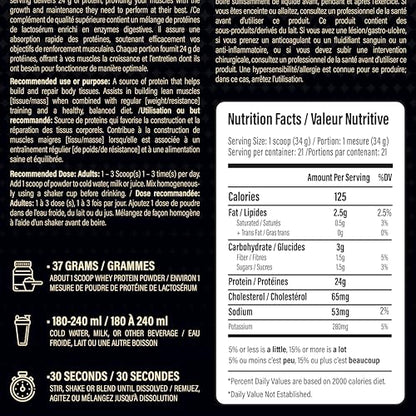 MetaLife Complete Whey Protein Powder – 24g Protein, 5.8g BCAAs, Sugar-Free, Gluten-Free, 714g (21 Servings) – French Vanilla