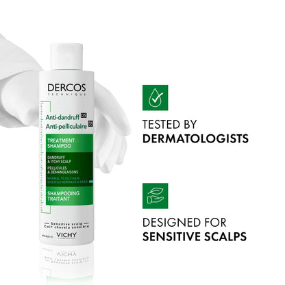 Vichy Dercos Dandruff Shampoo with Salicylic Acid & Selenium Sulfide for Oily, Greasy Hair & Scalp. Suitable for All Hair Types, Men & Women. Dermatologist Recommended - Available at All In One Marketplace Canada