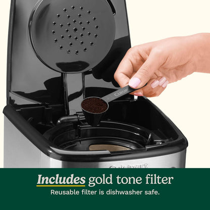 Cuisinart 14-Cup Programmable Coffee Maker with PerfecTemp Glass Carafe, 1-4 Cup Setting, Brew Strength Control and Brew Pause, Stainless Steel (DCC-3200C) - Available at All In One Marketplace Canada