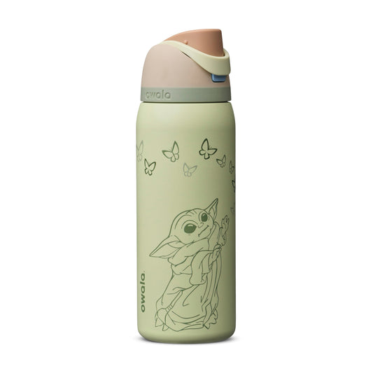 Star Wars Owala FreeSip Insulated Stainless Steel Water Bottle with Straw, BPA-Free Sports Water Bottle, Great for Travel, 32 Oz, GroGu Owala