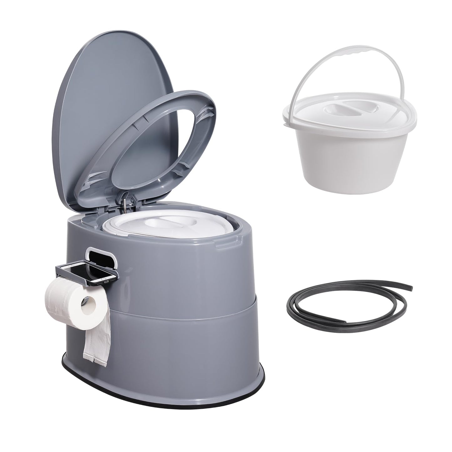 VEVOR Portable Toilet for Camping, Porta Potty with 1.3 Gal Detachable Inner Bucket & Removable Paper Holder, Commode with Dual Lids, Travel Toilet for Adults Kids Outdoor Camping Car Long Road Trips VEVOR