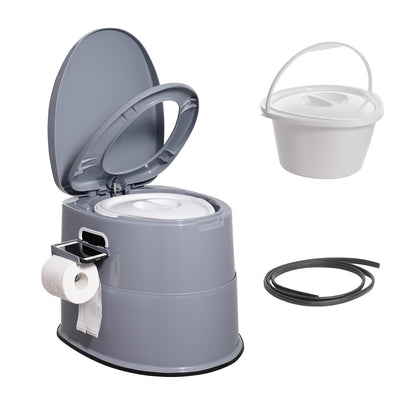 VEVOR Portable Toilet for Camping, Porta Potty with 1.3 Gal Detachable Inner Bucket & Removable Paper Holder, Commode with Dual Lids, Travel Toilet for Adults Kids Outdoor Camping Car Long Road Trips VEVOR