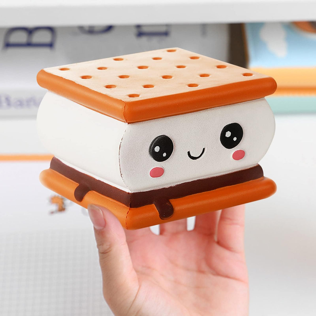 Anboor Slow Rising Smores Cake Chocolate Sandwich Biscuit Cookies Pizza Kawaii Soft Slow Rising Scented Food Bread Slow Rising Stress Relief Kid Toys Children's Day Present 🍁 All In One Marketplace Canada