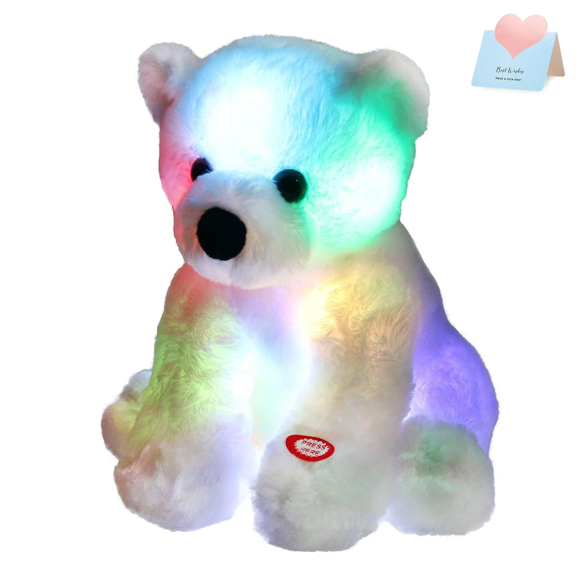 Bstaofy 9.5" Light up Polar Bear LED Stuffed Animals Night Light Soft Plush 🍁 All In One Marketplace Canada