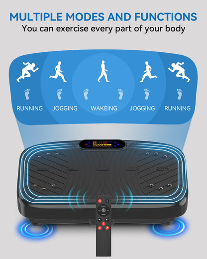 GDCOO Vibration Plate Exercise Machine, Vibrating Plate for Lymphatic Drainage, Vibrating Platform with 200 Adjustable Speeds, Fitness & Weight Loss Vibration Plate, 450 Lbs Max Capacity (Matte Black) - Available at All In One Marketplace Canada