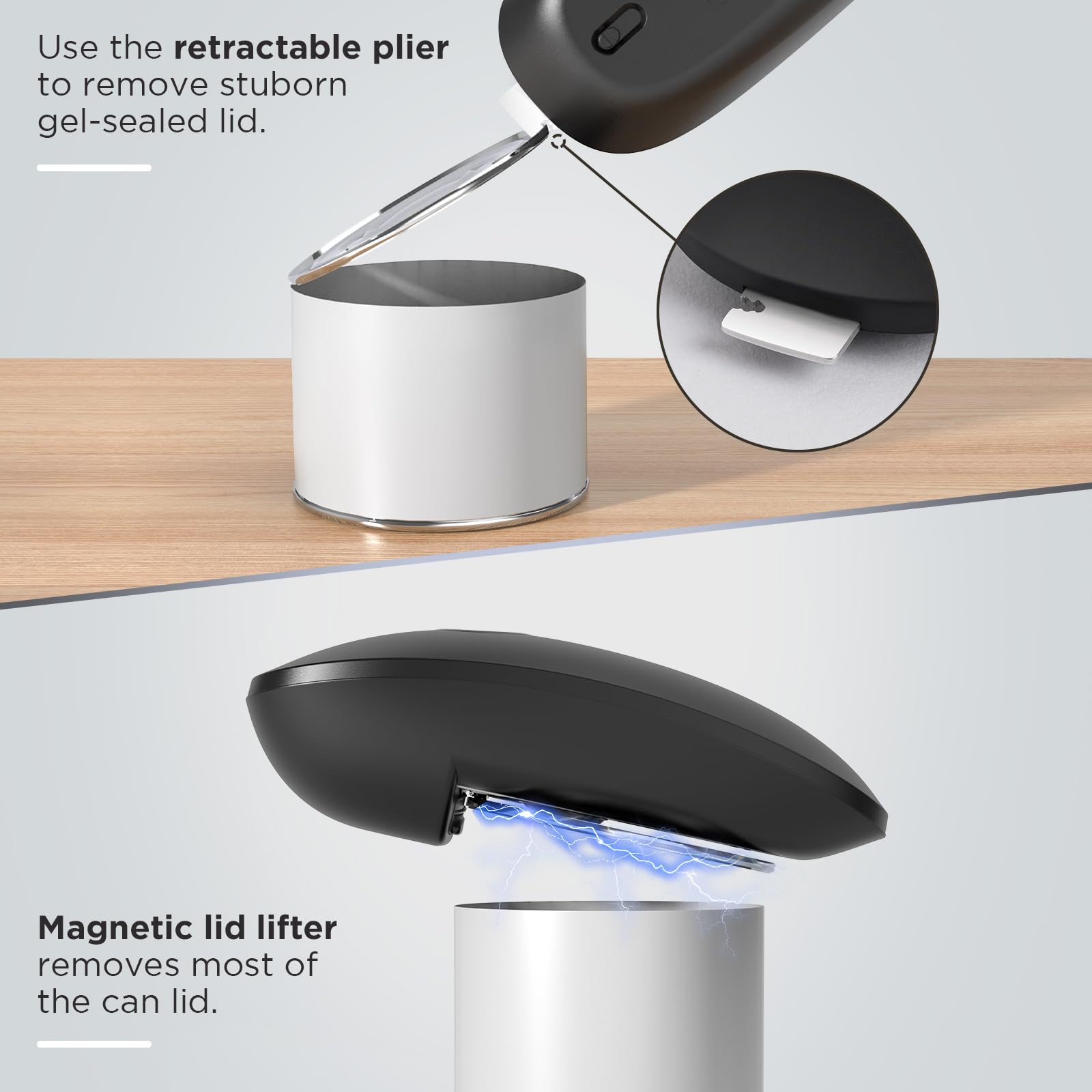 Canslab Ultrablade PRO- Auto Stop Rechargeable Electric Can Opener for Seniors with Arthritis- Battery Automatic Can Opener for Any Size Can - Smooth Edge, Food Safe, Easy Handsfree One Touch, Black - Available at All In One Marketplace Canada