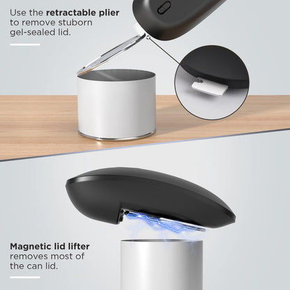 Canslab Ultrablade PRO- Auto Stop Rechargeable Electric Can Opener for Seniors with Arthritis- Battery Automatic Can Opener for Any Size Can - Smooth Edge, Food Safe, Easy Handsfree One Touch, Black - Available at All In One Marketplace Canada