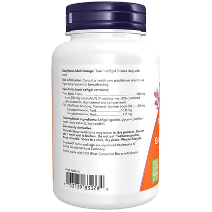 NOW Supplements, Beta-Sitosterol Plant Sterols with CardioAid-S Plant Sterol Esters and Added Fish Oil, 90 Softgels - Available at All In One Marketplace Canada