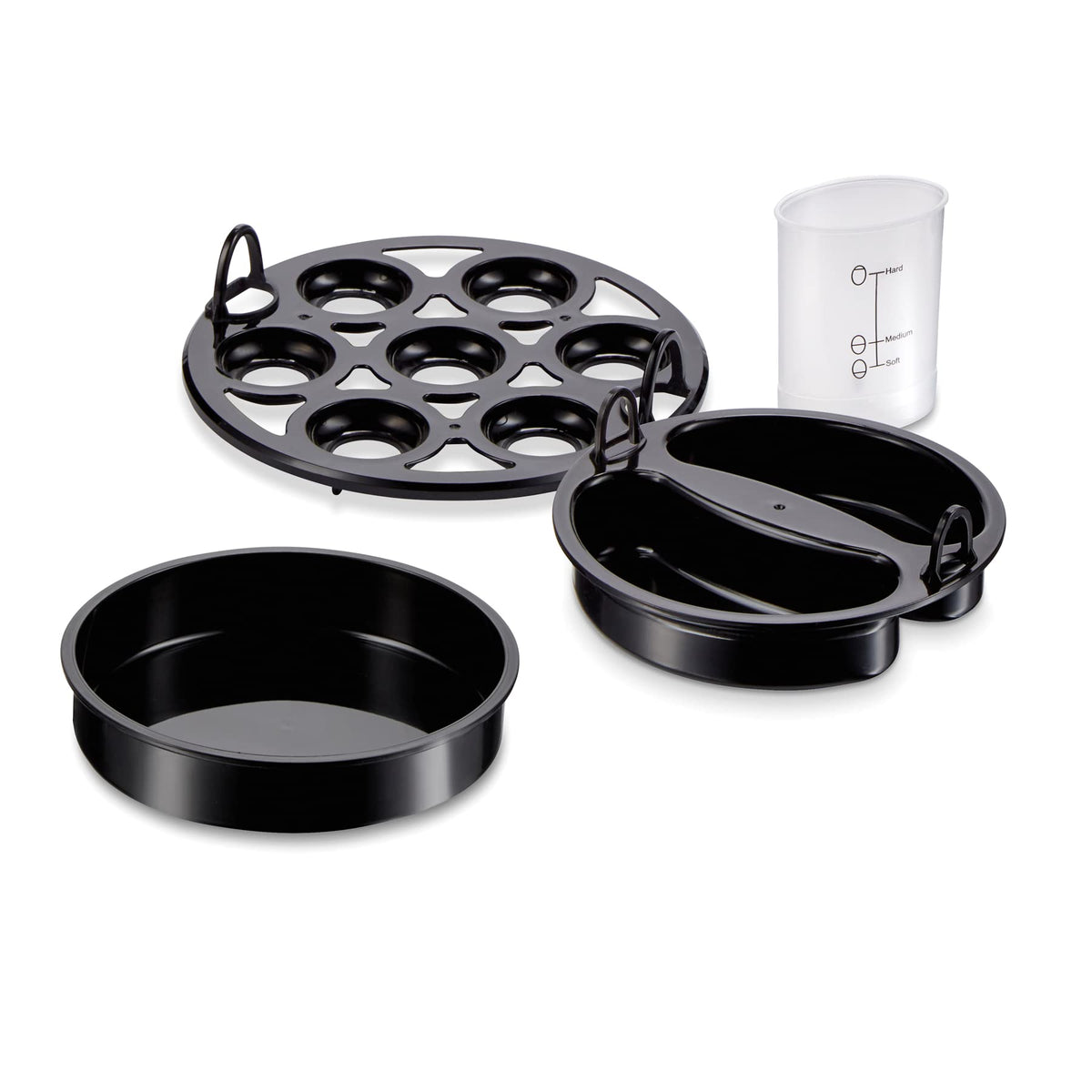 Hamilton Beach 3-in-1 Electric Hard Boiled Egg Cooker, Poacher & Omelet Maker, Holds 7, Black (25507)