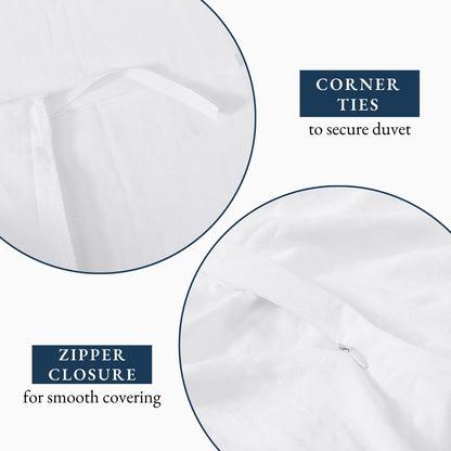 Duvet Cover Queen Size, Pre-Washed Soft Microfiber 3 Piece Set - White 🍁 All In One Marketplace Canada