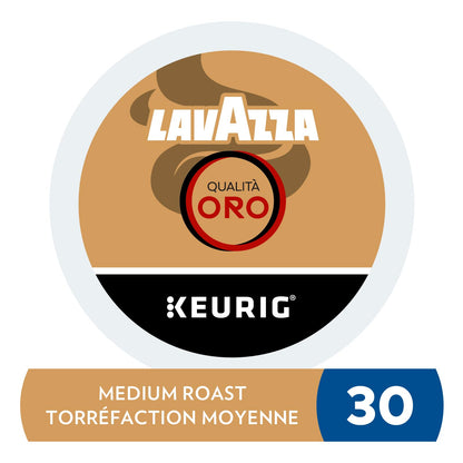 Lavazza Qualità Oro Medium Roast K-Cup Coffee Pods, 30 Count For Keurig Coffee Makers