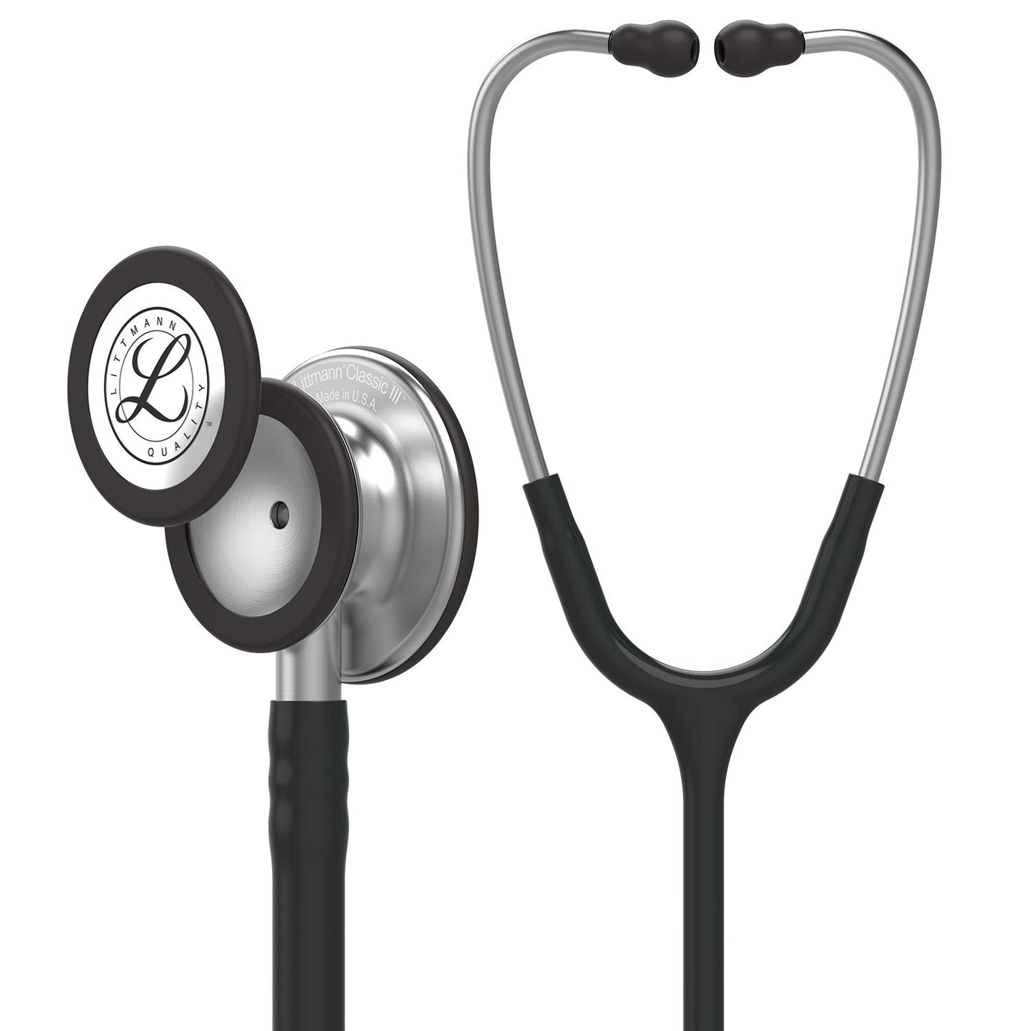 3M Littmann Classic III Monitoring Stethoscope, 5620, More Than 2X as Loud*, Weighs Less**, Stainless Steel Chestpiece, 69 cm (27") Black Tube