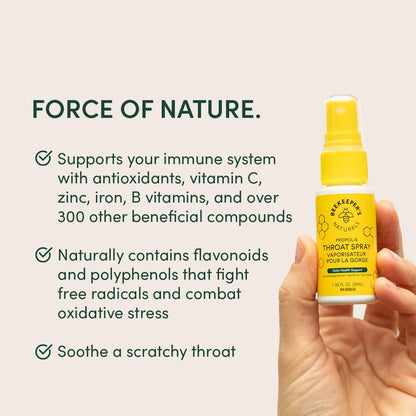 BEEKEEPER'S NATURALS Propolis Throat Spray - 85mg Bee Propolis Extract - Natural Immune Support, Sore Throat Relief & Antioxodant Support - Antioxidants, Keto, Paleo, Gluten-Free 1.06 oz (Pack of 2)
