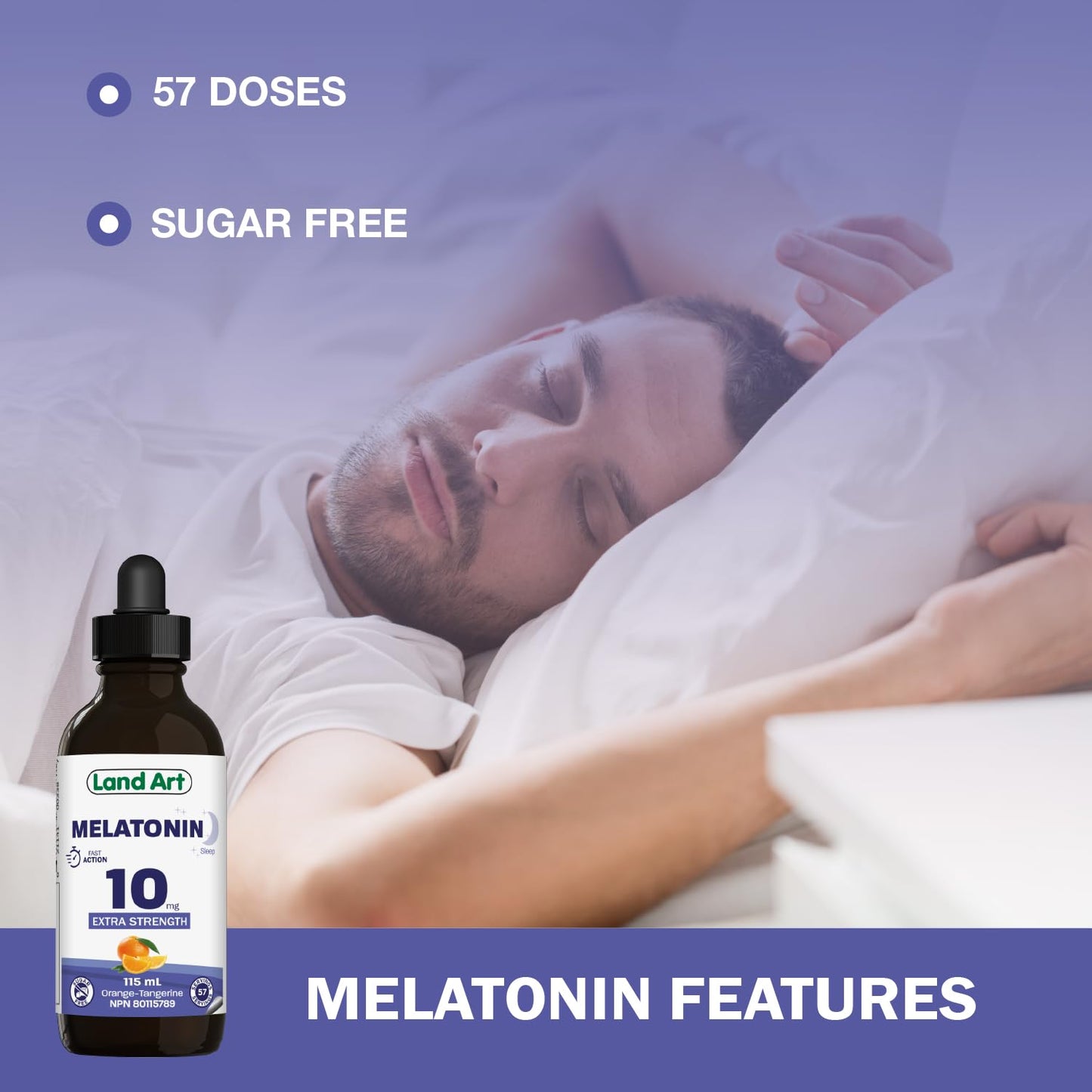 Melatonin, 10 mg, Sugar Free, Sleep Aid, Orange, 115 ml Land Art