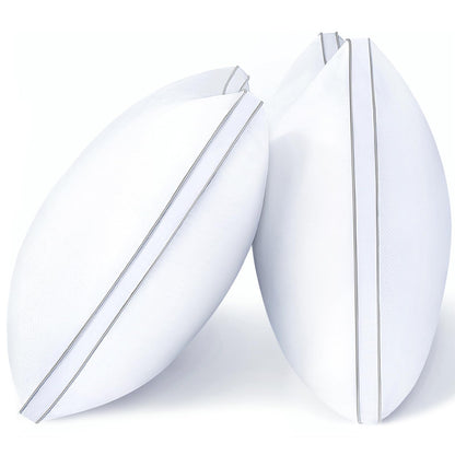 viewstar Bed Pillows Queen Size 2 Pack, Firm Support Gusseted Side Sleeper Hotel Pillow for Back and Stomach Sleeping, White - Available at All In One Marketplace Canada
