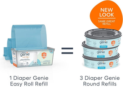Diaper Genie Easy Roll Refill with 18 Bags - for the Diaper Genie Signature and Platinum pails | Lasts Up to 5 Months or Holds Up to 846 newborn Diapers Per Refill blue 1 Count