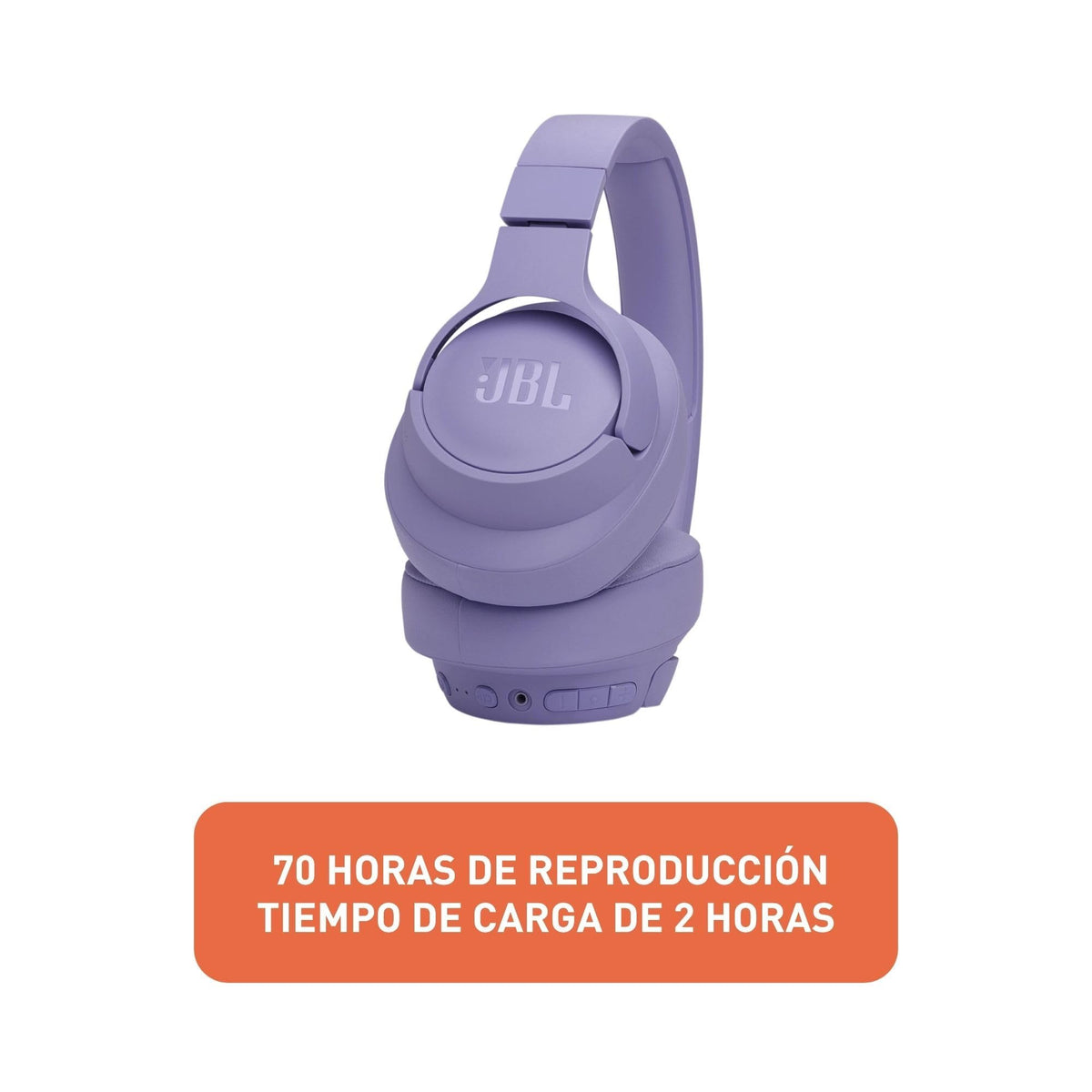JBL TUNE 770NC - Adaptive Noise Cancelling with Smart Ambient Wireless Over-Ear Headphones, Bluetooth 5.3, Up to 70H battery life with speed charge, Lightweight, comfortable & foldable design (Purple)